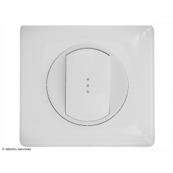 Poussoir ou poussoir inverseur à Voyant Lumineux Céliane Complet Blanc - Avec griffes - CCB008G