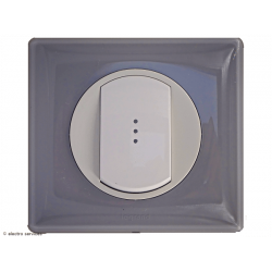 Interrupteur ou Va-et-vient à Voyant Témoin Céliane Complet Gris Perle - Avec griffes - CCGP007G