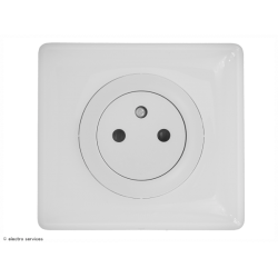 Prise de courant 2P+T Surface Céliane Complet Blanc - Avec griffes - CCB010G
