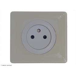 Prise de courant 2P+T Surface Céliane Complet Ivoire - Avec griffes - CCI010G