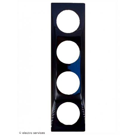 Plaque Céliane™ Laqué 4 postes Legrand | Finition design Noir