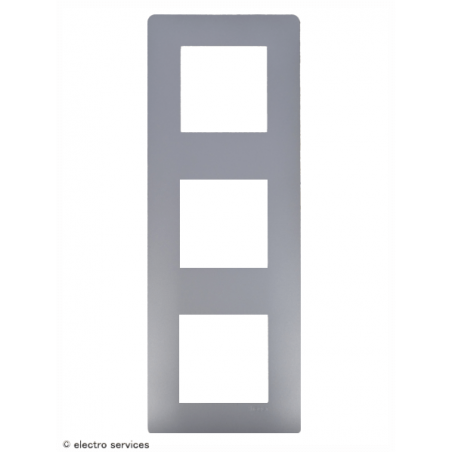 Plaque Hager Essensya 3 Postes WE491 titane