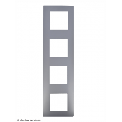 Plaque Hager Essensya 4 Postes WE494 titane