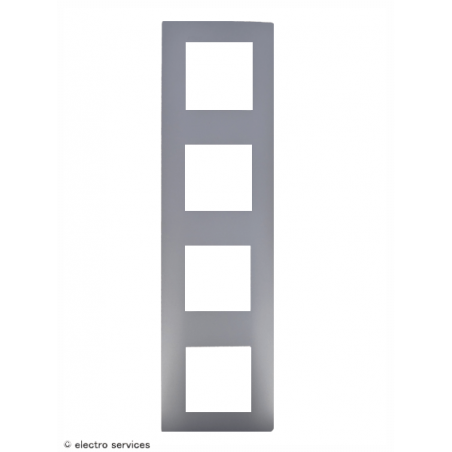 Plaque Hager Essensya 4 Postes WE494 titane