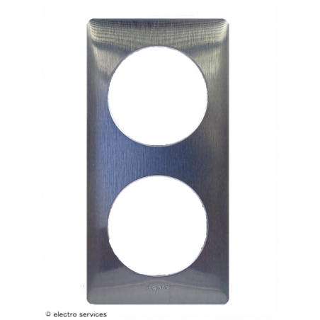Plaque Céliane™ Métal 2 postes Legrand | Finition design Tungstène