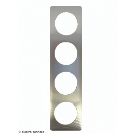 Plaque Céliane™ Métal 4 postes Legrand | Finition design Titane