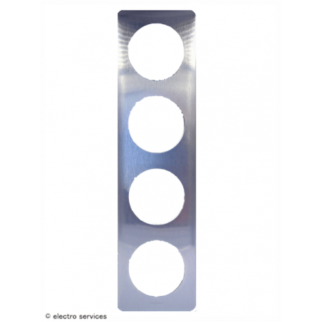 Plaque Céliane™ Métal 4 postes Legrand | Finition design Aluminium