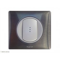 Poussoir ou poussoir inverseur à Voyant lumineux  Céliane Complet Tungstène - Avec griffes - CCTU008G