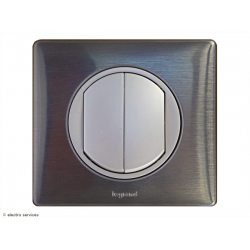 Double poussoir ou poussoir inverseur Céliane Complet Tungstène - Avec griffes - CCTU006G