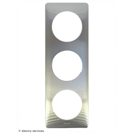 Plaque Céliane™ Métal 3 postes Legrand | Finition premium Titane