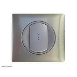 Poussoir ou poussoir inverseur à Voyant lumineux  Céliane Complet Titane - Avec griffes - CCT008G