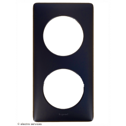 Plaque Céliane™ Métal 2 postes Legrand | Finition design Carbonne