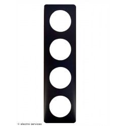 Plaque Céliane™ Métal 4 postes Legrand | Finition design Carbonne