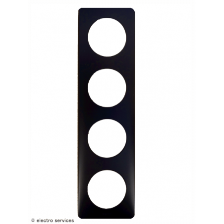 Plaque Céliane™ Métal 4 postes Legrand | Finition design Carbonne