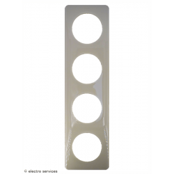 Plaque Céliane™ Laqué 4 postes Legrand | Finition design Ivoire