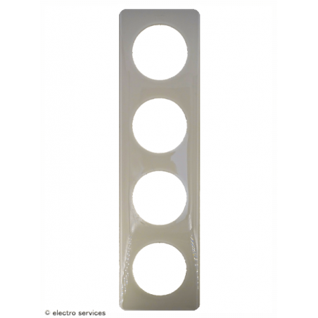 Plaque Céliane™ Laqué 4 postes Legrand | Finition design Ivoire