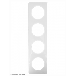 Plaque Céliane™ Laqué 4 postes Legrand | Finition design Blanc