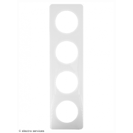 Plaque Céliane™ Laqué 4 postes Legrand | Finition design Blanc
