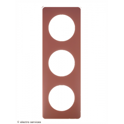 Plaque Céliane™ Poudre 3 postes Legrand | Plaque design Vieux rose