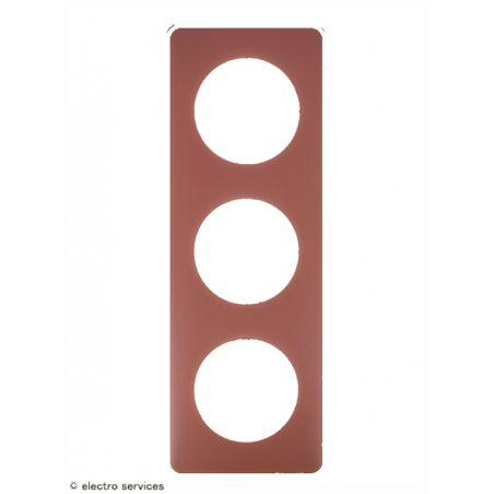 Plaque Céliane™ Poudre 3 postes Legrand | Plaque design Vieux rose