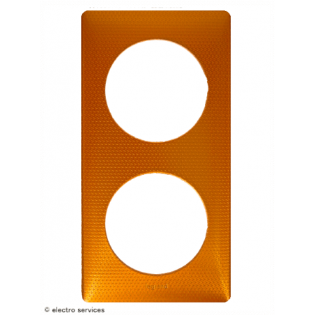 Plaque Céliane™ Métal 2 postes Legrand | Finition design Orange Snake