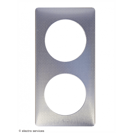 Plaque Céliane™ Métal 2 postes Legrand | Finition design Alu Snake