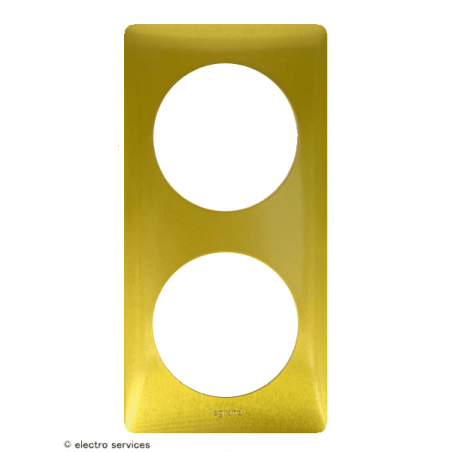 Plaque Céliane™ Métal 2 postes Legrand | Finition design Laiton