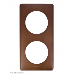 Plaque Céliane™ Métal 2 postes Legrand | Finition design Chocolat