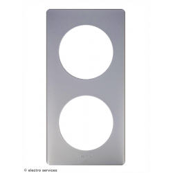 Plaque Céliane™ Métal 2 postes Legrand | Finition design Alu naturel