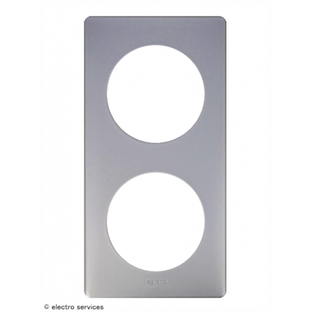 Plaque Céliane™ Métal 2 postes Legrand | Finition design Alu naturel