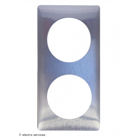 Plaque Céliane™ Métal 2 postes Legrand | Finition design Aluminium