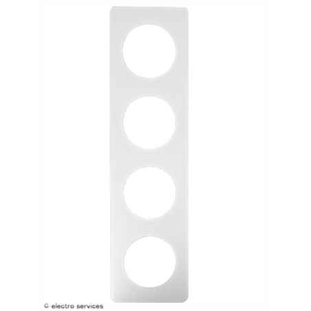 Plaque Céliane™ Poudre 4 postes Legrand | Finition design Craie