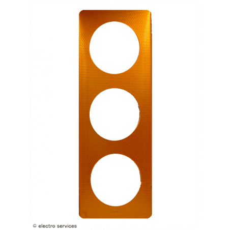 Plaque Céliane™ Métal 3 postes Legrand | Finition premium Orange Snake