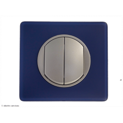 Double interrupteur ou Va-et-vient Céliane Complet Schiste - Avec griffes - CCS005G