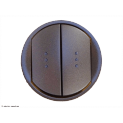 Enjoliveur  à voyant Céliane pour double interrupteur - Graphite - LEG67904