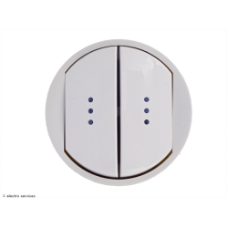 Enjoliveur  à voyant Céliane pour double interrupteur - Blanc - LEG68004