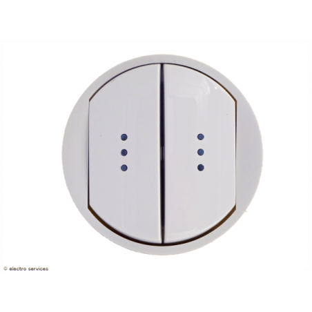 Enjoliveur à voyant Céliane™ double interrupteur Legrand blanc