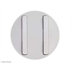 Enjoliveur étroit Céliane pour double interrupteur - Blanc - LEG65002