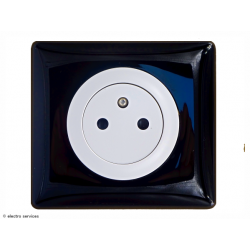 Prise de courant 2P+T Surface Céliane Complet Noir - Avec griffes - CCN010G