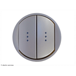 Enjoliveur  à voyant Céliane pour double interrupteur - Titane - LEG68304