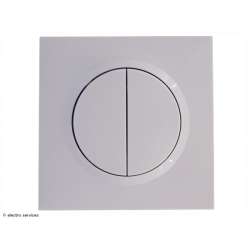 Double interrupteur ou Va-et-vient Dooxie complet Blanc - Avec griffes - DCB012G