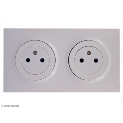 Double prise de courant Surface Dooxie complet Blanc - Sans griffes - DCB015