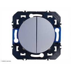 Double interrupteur ou Va-et-vient Dooxie - Aluminium - LEG600102