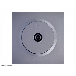 Prise TV simple étoile blindée Dooxie complet Alu - Avec griffes - DCA007G