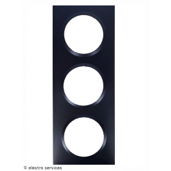 Plaque carrée dooxie 3 postes - Noir velours - 600893