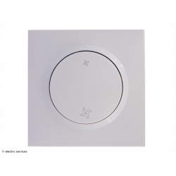 Interrupteur commande VMC complet Blanc - Avec griffes - DCB020G