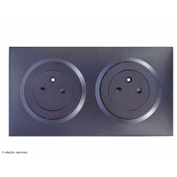 Double prise de courant Surface Dooxie complet Noir - Sans griffes - DCN015