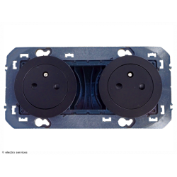 Double prise de courant Surface 2P+T Dooxie - Noir - LEG600532