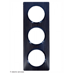 Plaque carrée dooxie 3 postes - Bois ébène - LEG600883