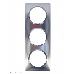 Plaque carrée dooxie 3 postes - Inox Brosse - LEG600873